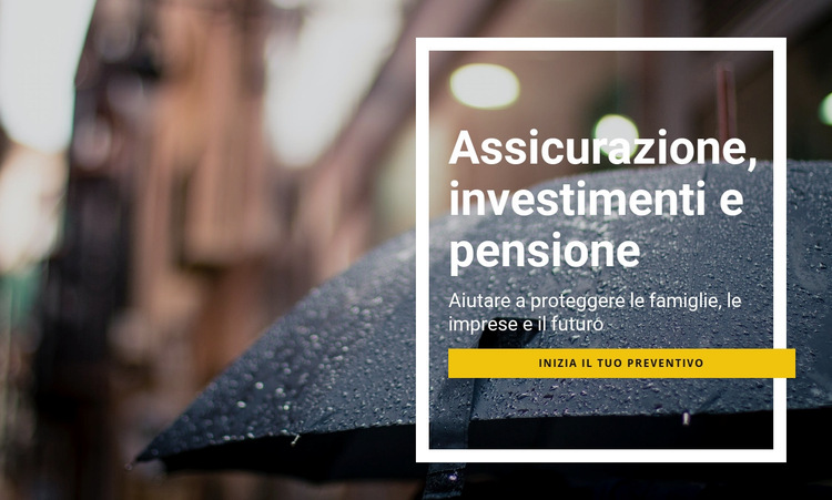 Investimenti assicurativi e pensionamento Modello di sito Web