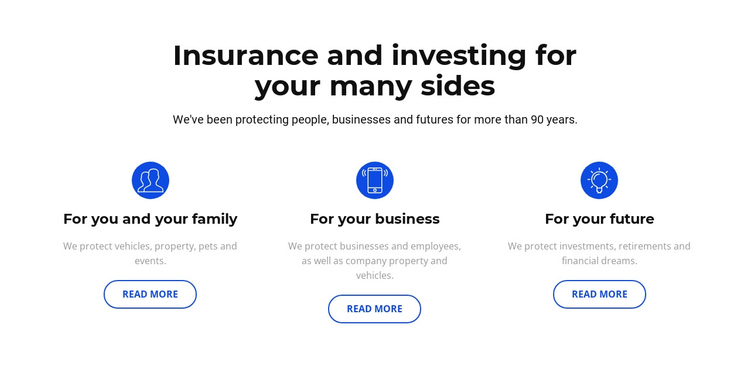 Insurance and investment One Page Template