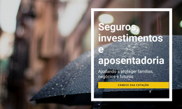 Investimento Em Seguros E Aposentadoria - Modelo HTML5 Responsivo
