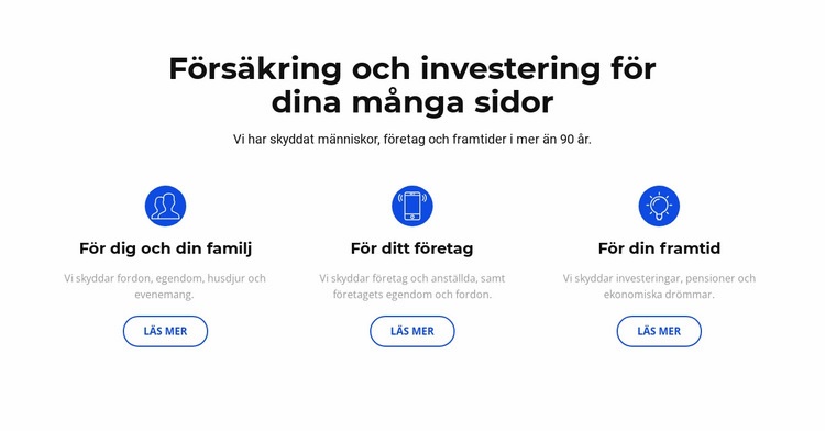 Försäkring och investering CSS -mall