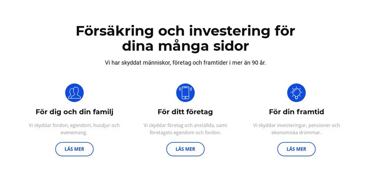 Försäkring och investering Mall