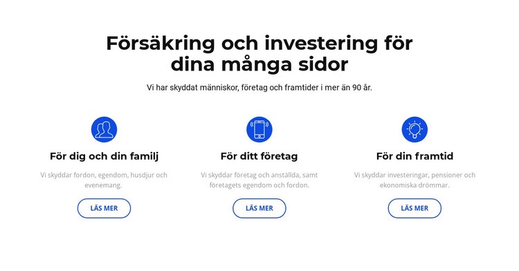 Försäkring och investering WordPress -tema