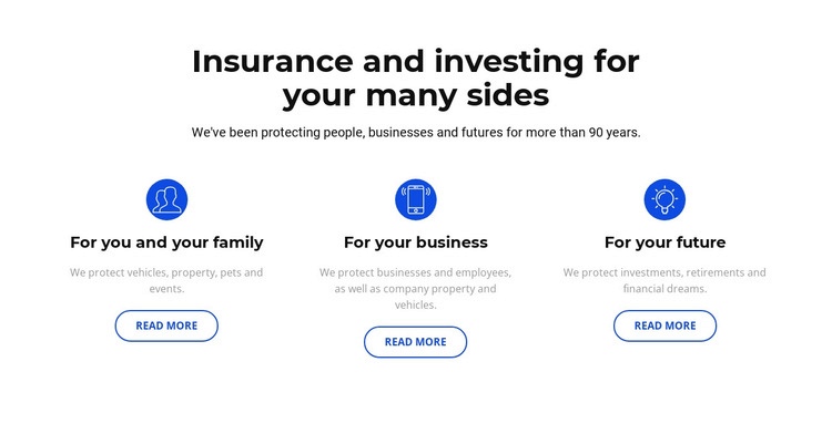 Insurance and investment Web Page Design