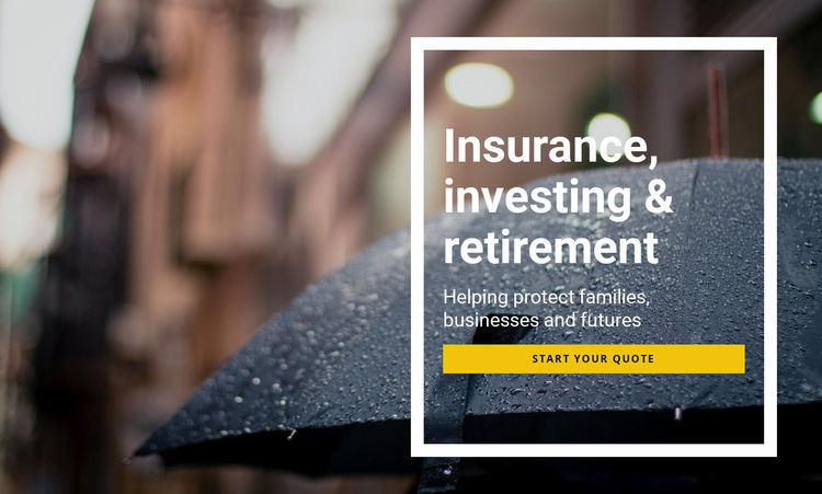 Insurance investing and retirement Website Builder Templates