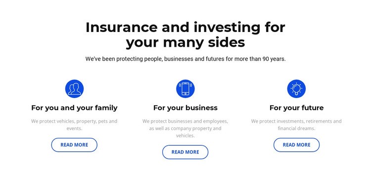 Insurance and investment Wix Template Alternative