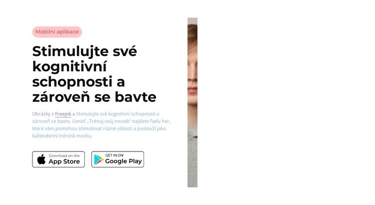 Aplikace pro trénink mozku Šablona HTML