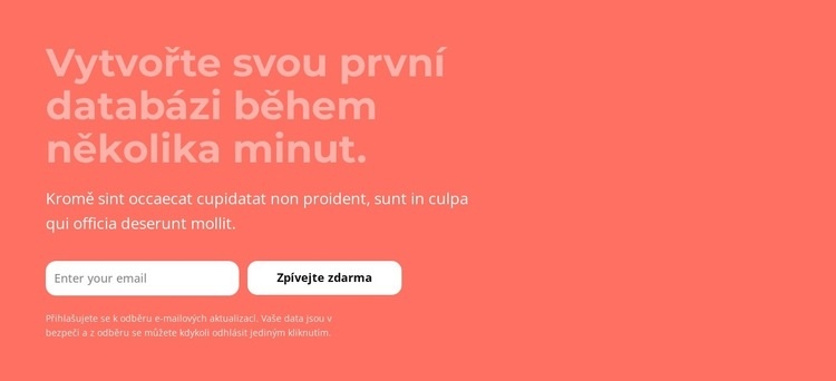 Vytvořte svou první databázi během několika minut Šablona HTML