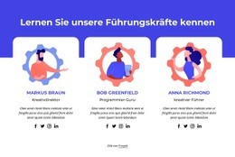 Homepage-Abschnitte Für Treffen Sie Unsere Top-Führungskräfte