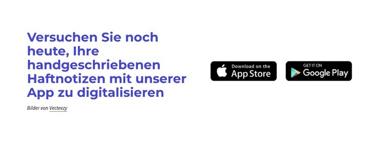 Überschrift mit Schaltflächen zum Herunterladen mobiler Apps HTML5-Vorlage