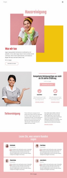 Site-Design Für Professionelle, Maßgeschneiderte Hausreinigung