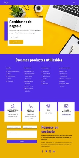 Cambiamos De Negocio: Creador De Sitios Web Creativo Y Multipropósito