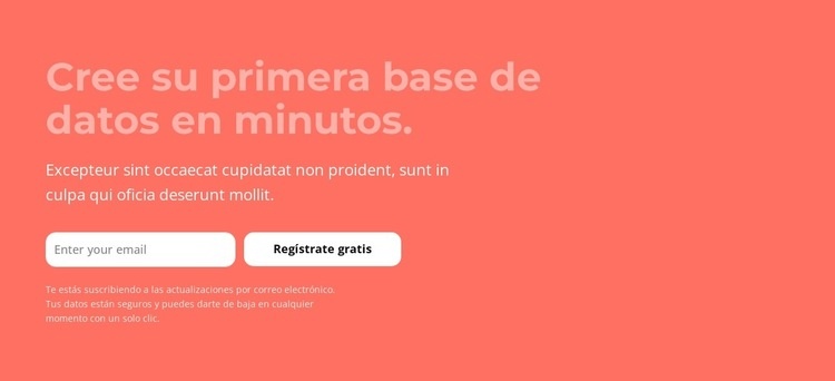 Cree su primera base de datos en minutos Plantillas de creación de sitios web