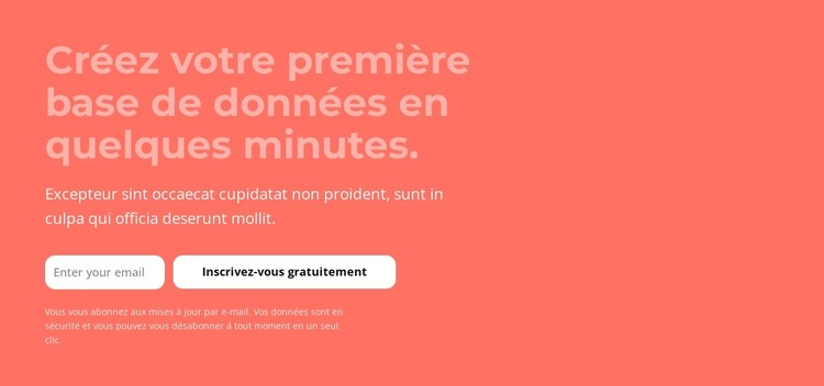 Créez votre première base de données en quelques minutes Modèle CSS