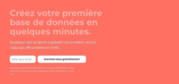 Créez votre première base de données en quelques minutes Modèle d'une page