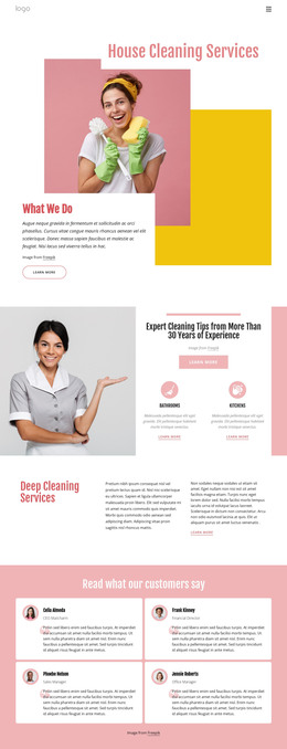 Professional Customized House Cleaning - Free HTML Template