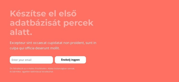 Készítse el első adatbázisát percek alatt HTML Sablon