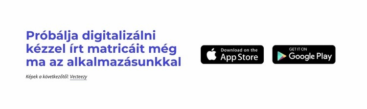 Címsor mobilalkalmazás-letöltési gombokkal Weboldal sablon