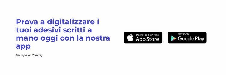 Titolo con pulsanti di download dell'app mobile Modello HTML5