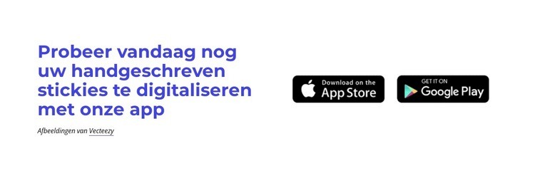 Kop met downloadknoppen voor mobiele apps Bestemmingspagina