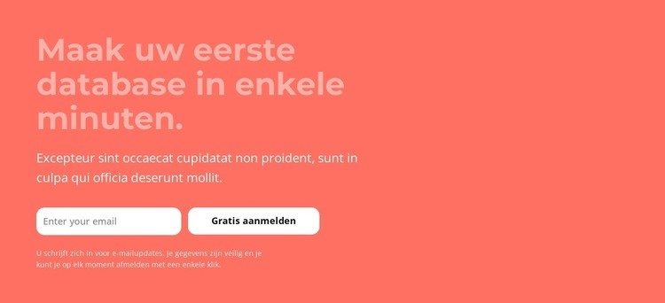 Maak uw eerste database in enkele minuten Html Website Builder