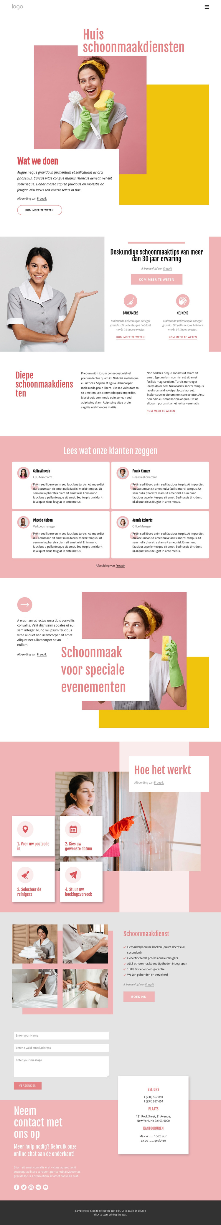 Professionele huisreiniging op maat Website sjabloon