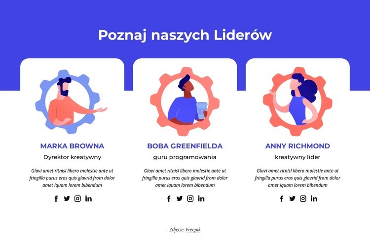 Poznaj naszych czołowych liderów Kreator witryn internetowych HTML