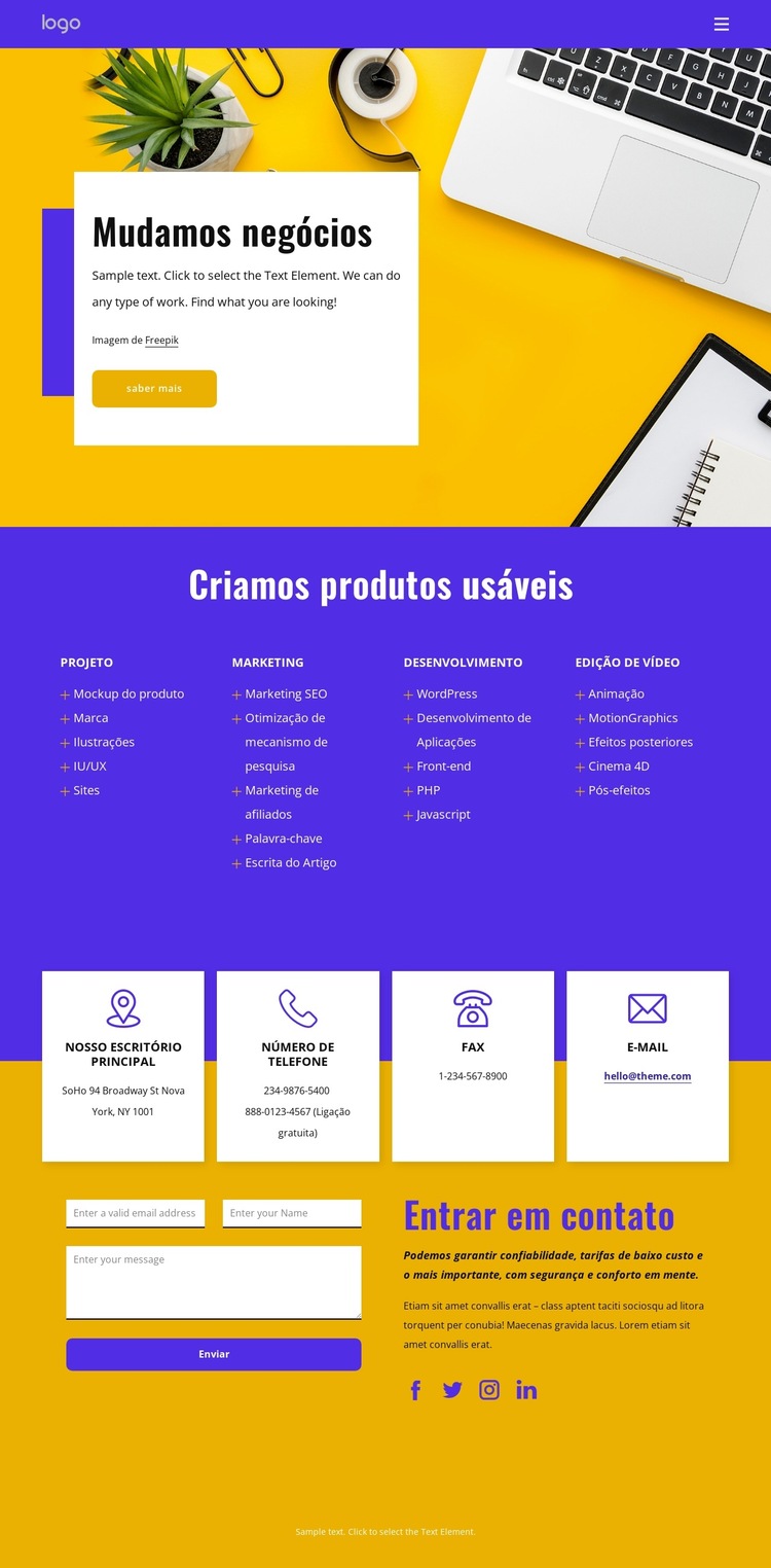 Mudamos de empresa Modelo de site