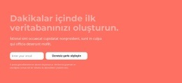 Dakikalar Içinde Ilk Veritabanınızı Oluşturun Için Özel HTML5 Şablonu