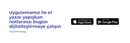 Mobil Uygulama Indirme Düğmeleri Olan Başlık - Açılış Sayfası Şablonu