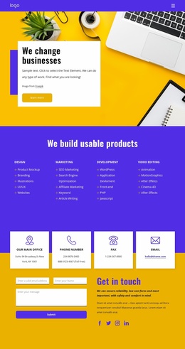 Premium Landing Page For We Change Businesses