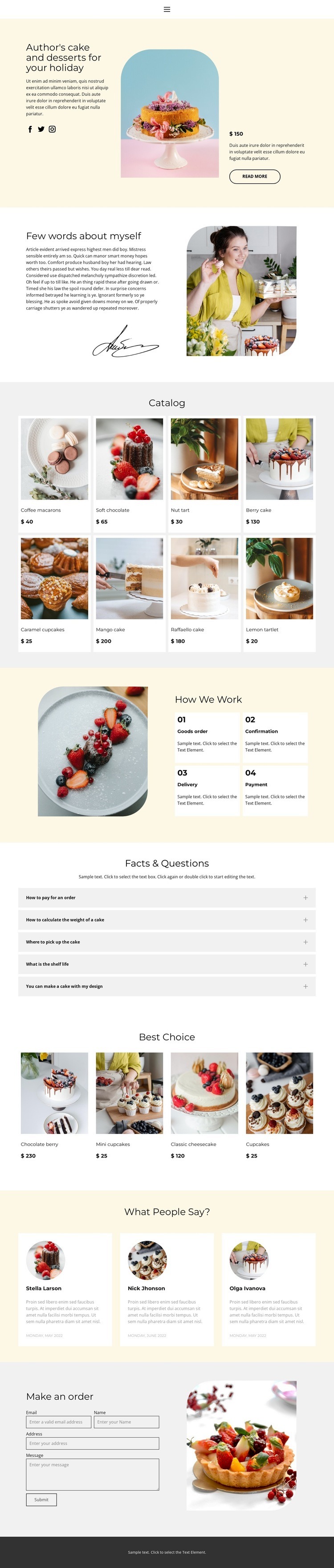 Making cakes to order Elementor Template Alternative