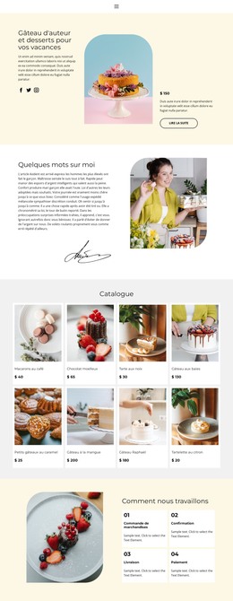Faire Des Gâteaux Sur Commande - Modèle De Page HTML