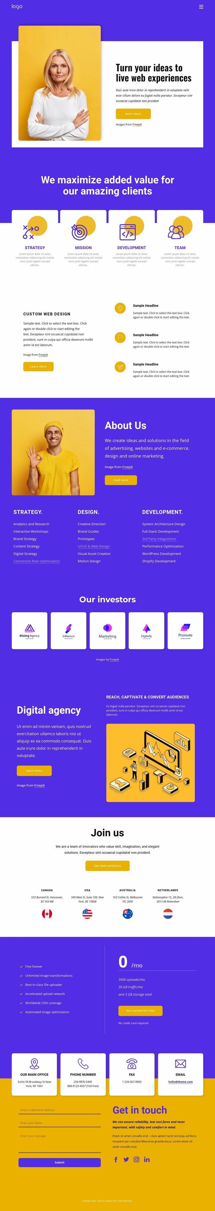 SEO and web development Homepage Design