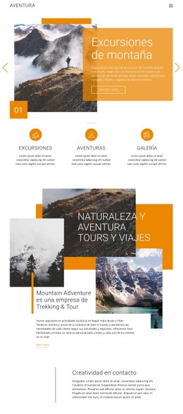 Maqueta De Sitio Web Exclusiva Para Viajes De Senderismo De Montaña