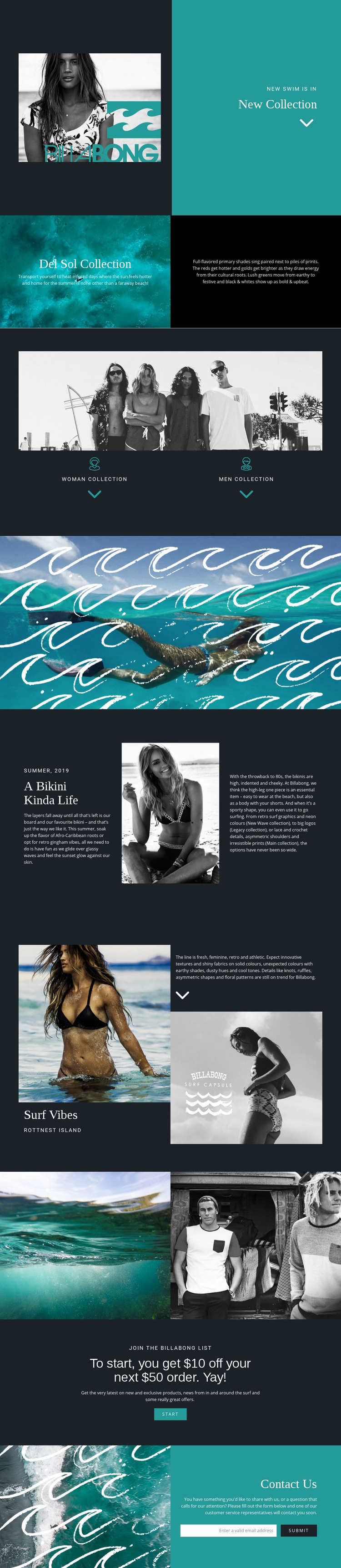 New collection of swimwear Homepage Design