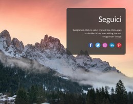 Seguici Blocco Sullo Sfondo Dell'Immagine Modello Di Sito Web CSS