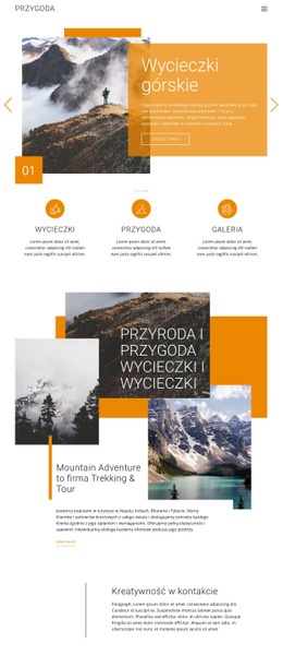 Ekskluzywna Makieta Strony Internetowej Dla Podróże Górskie