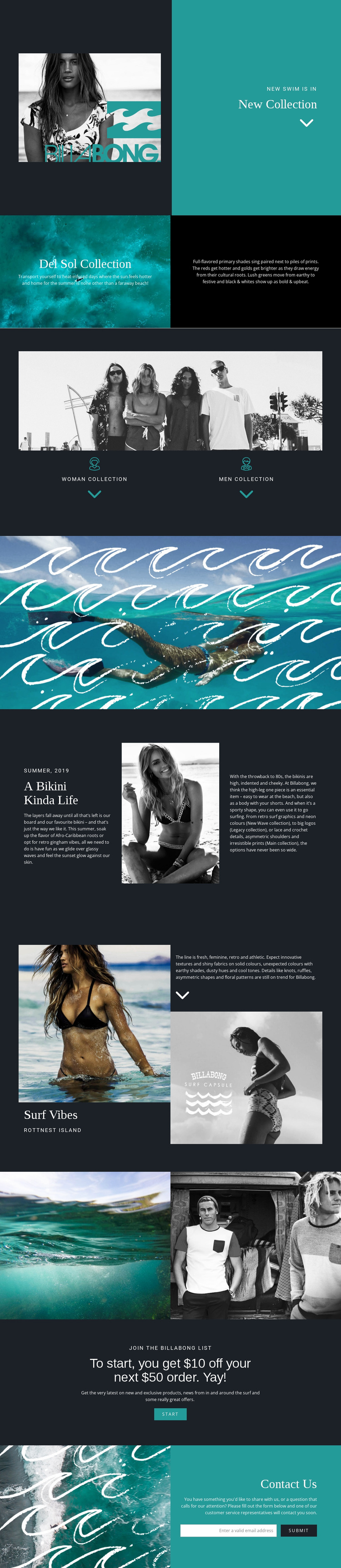New collection of swimwear Website Design