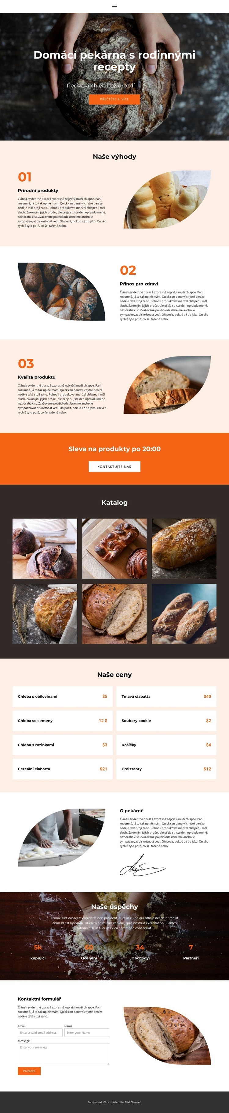 Chléb se zvláštní láskou Šablona HTML