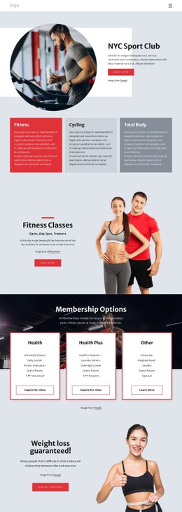 NYC Sport Club CSS Template