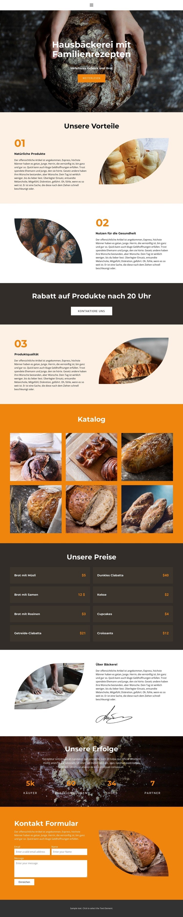 Brot mit besonderer Liebe HTML Website Builder