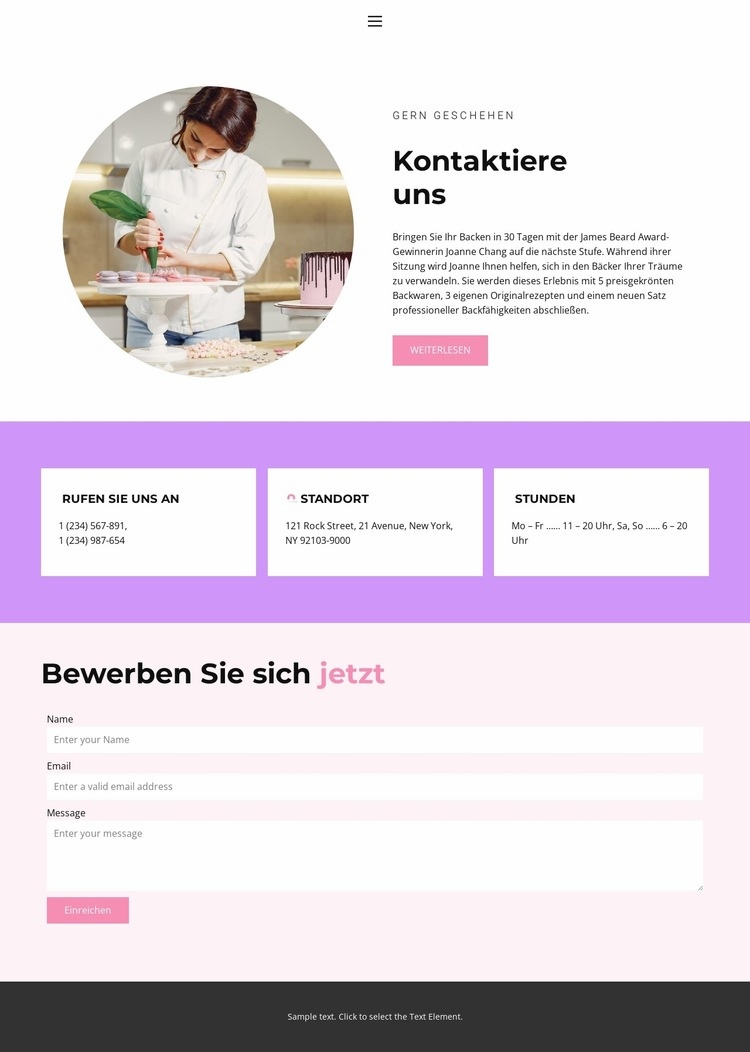 Konditorei-Adressen HTML5-Vorlage