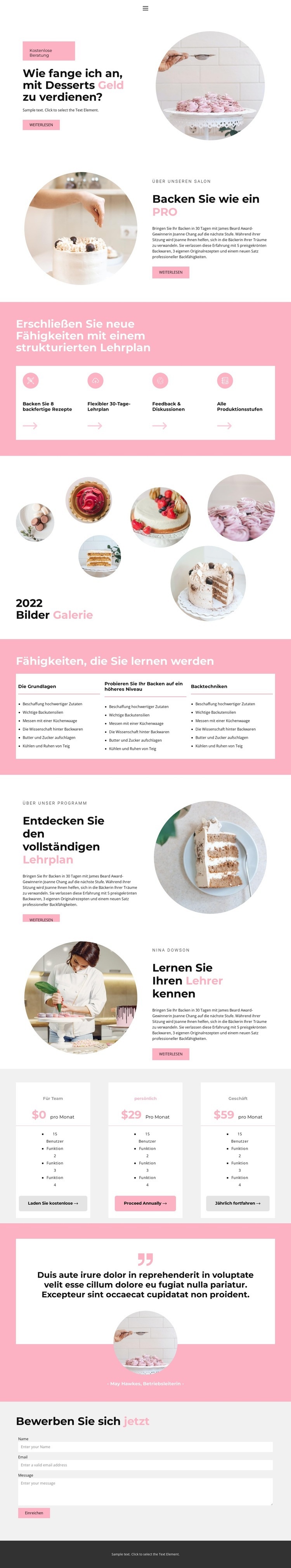 Süßwarenwerkstatt Website design