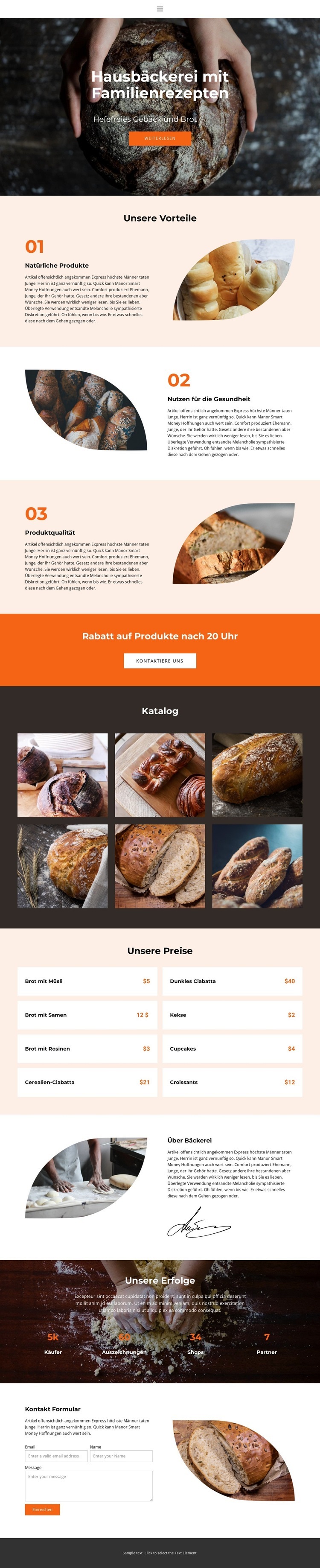 Brot mit besonderer Liebe Website design