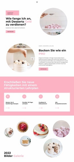 Süßwarenwerkstatt - Landingpage-Inspiration