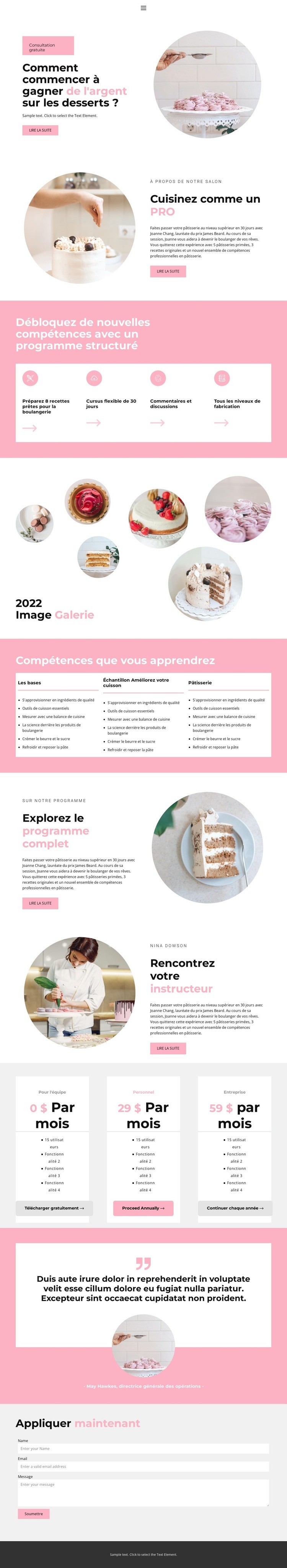 Atelier de confiserie Modèle HTML5