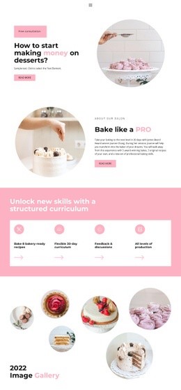 Homepage Design For Confectionery Workshop