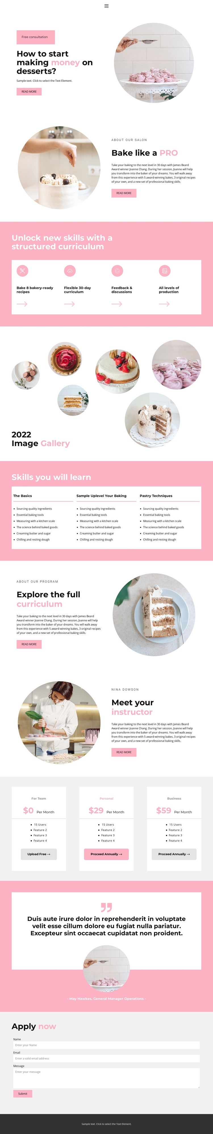 Confectionery workshop Homepage Design