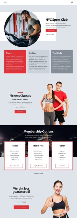 NYC sport club Website Design