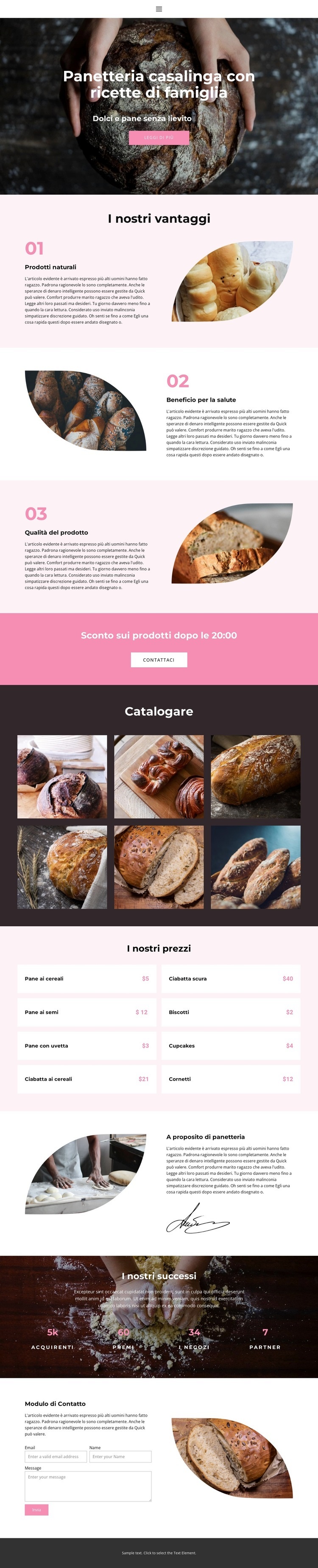 Laboratorio di pasticceria Progettazione di siti web